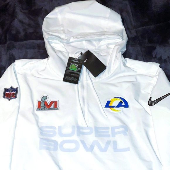 Nike Other - Rare Los Angeles Rams 100% Nike Super Bowl LVI White Diamond Player Media Hoodie